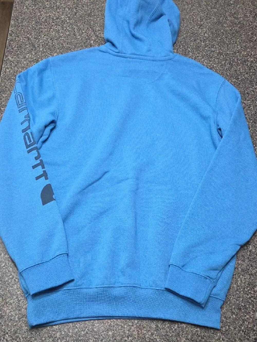 Carhartt Bright Blue Sleeve Logo Pullover Hoodie